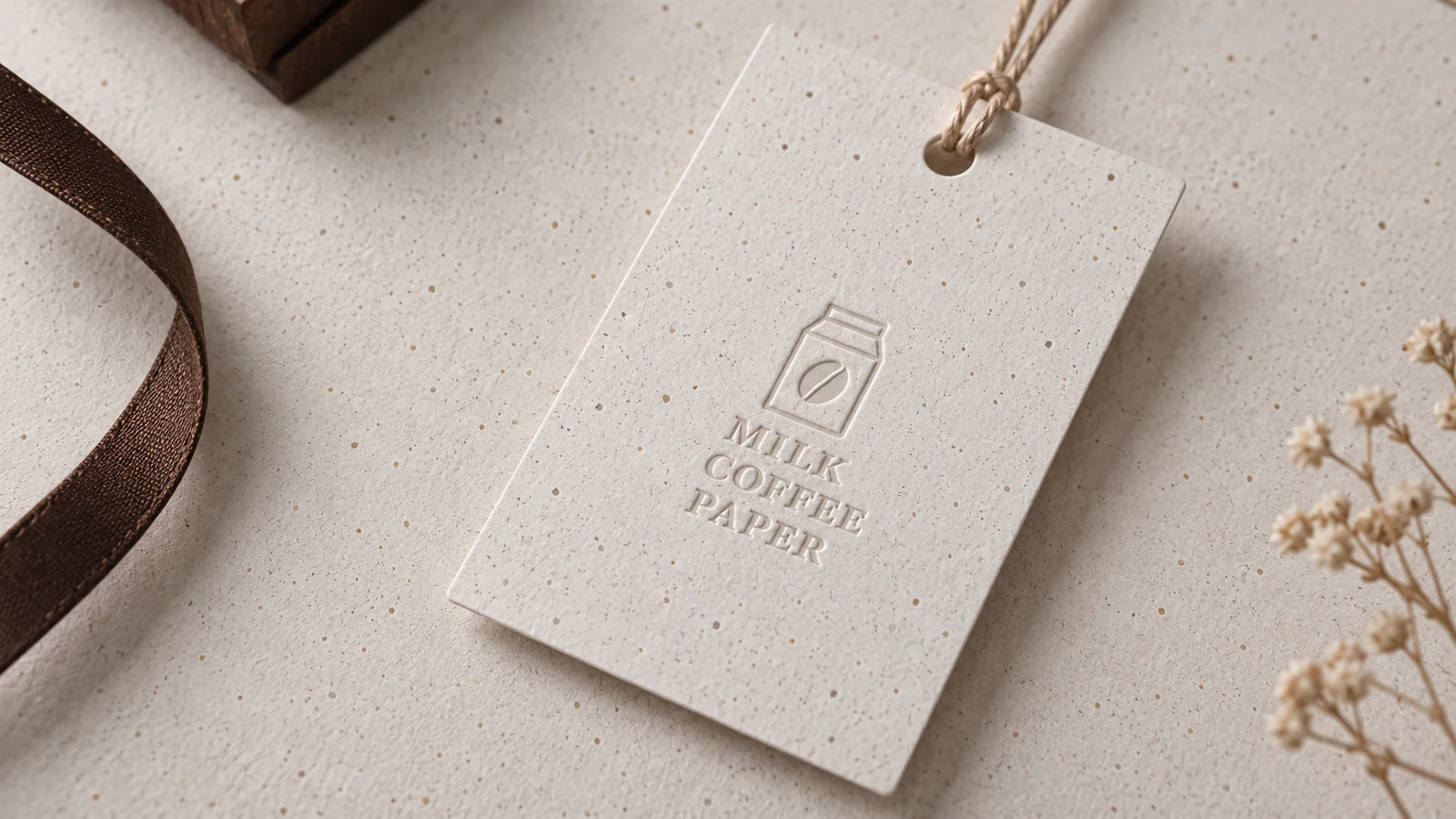 MILK COFFEE PAPER への活版印刷。紙に深く沈んだ圧痕