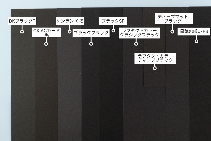 黒いパッケージ用紙　比較